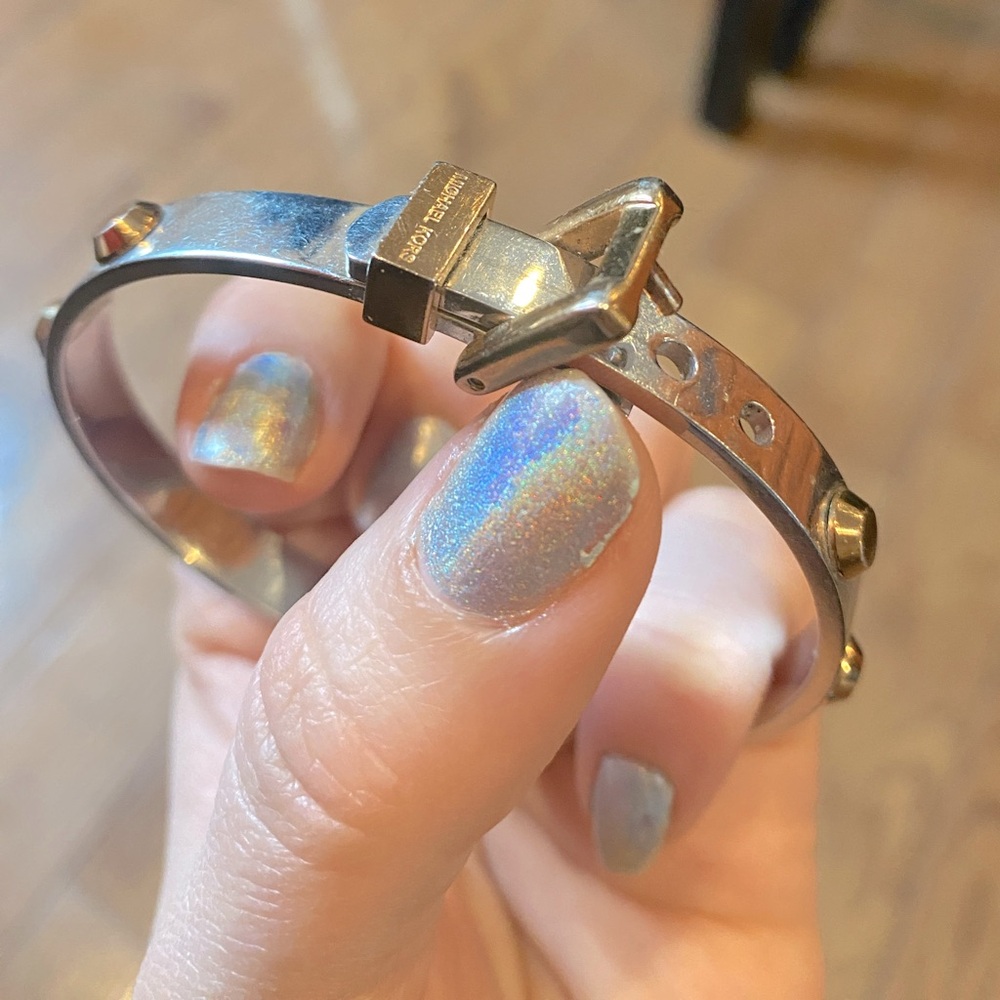 Michael Kors Silver and Gold Studded Bracelet with Two Adjustable Sizes
